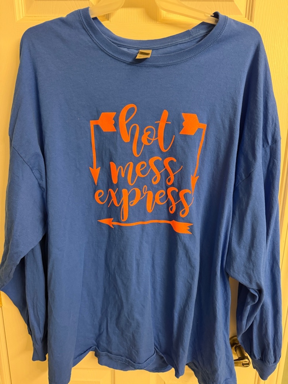 Gildan Royal Blue Tee with Orange Graphic Detail